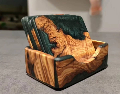 Wooden-Resin drink coaster pack