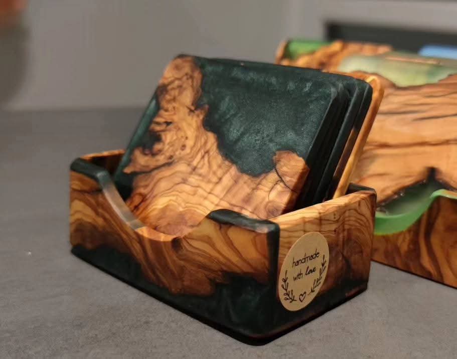Wooden-Resin drink coaster pack