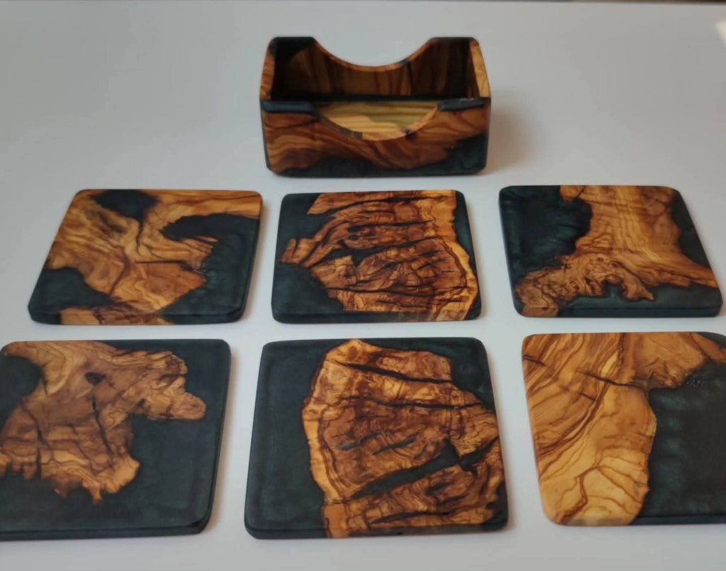 Wooden-Resin drink coaster pack