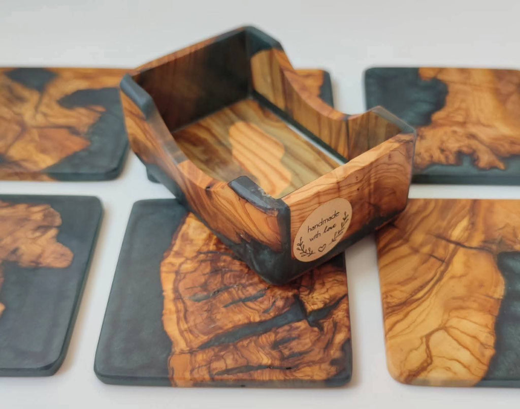 Wooden-Resin drink coaster pack
