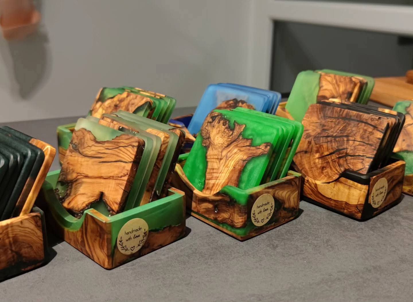 Wooden-Resin drink coaster pack