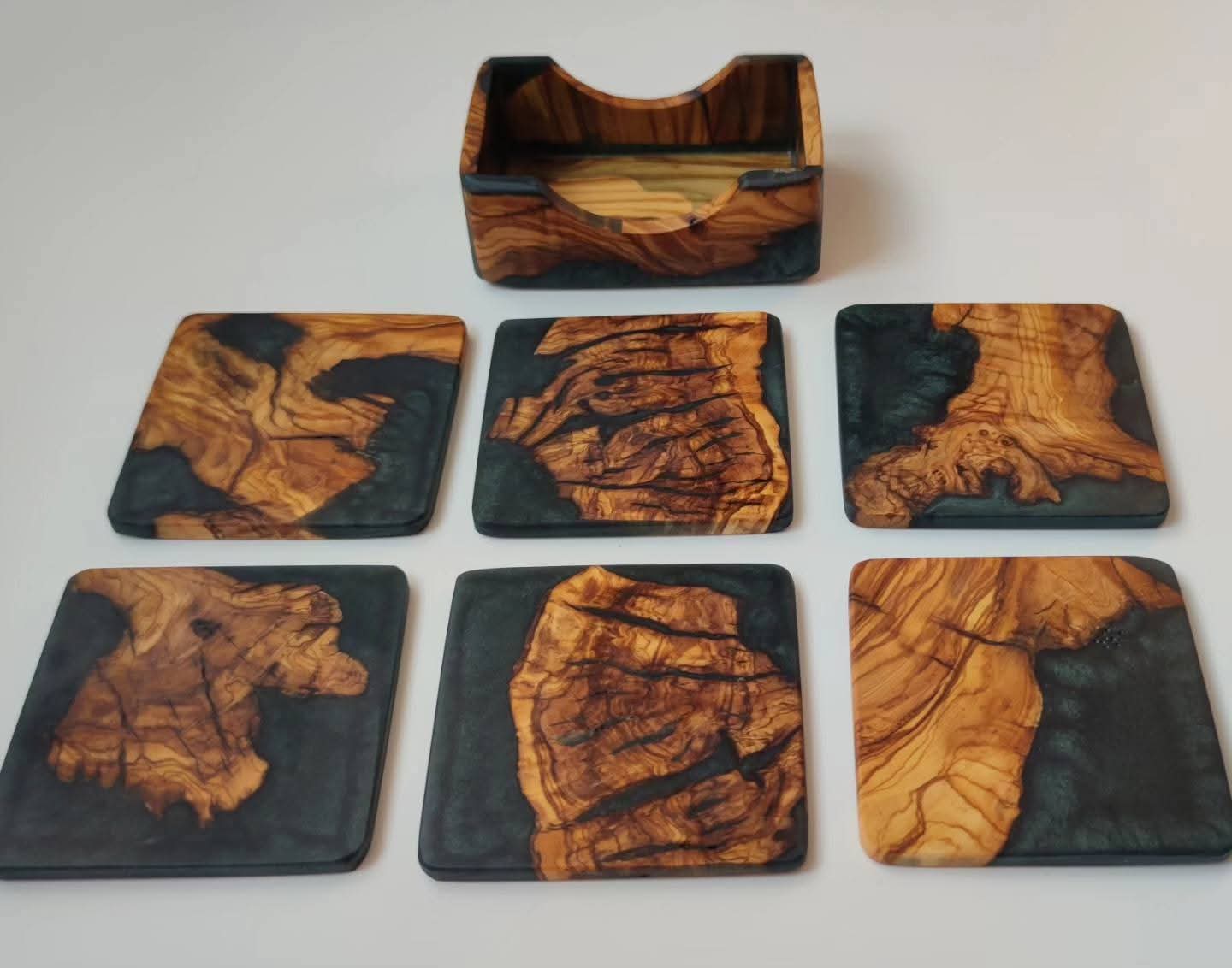 Wooden-Resin drink coaster pack