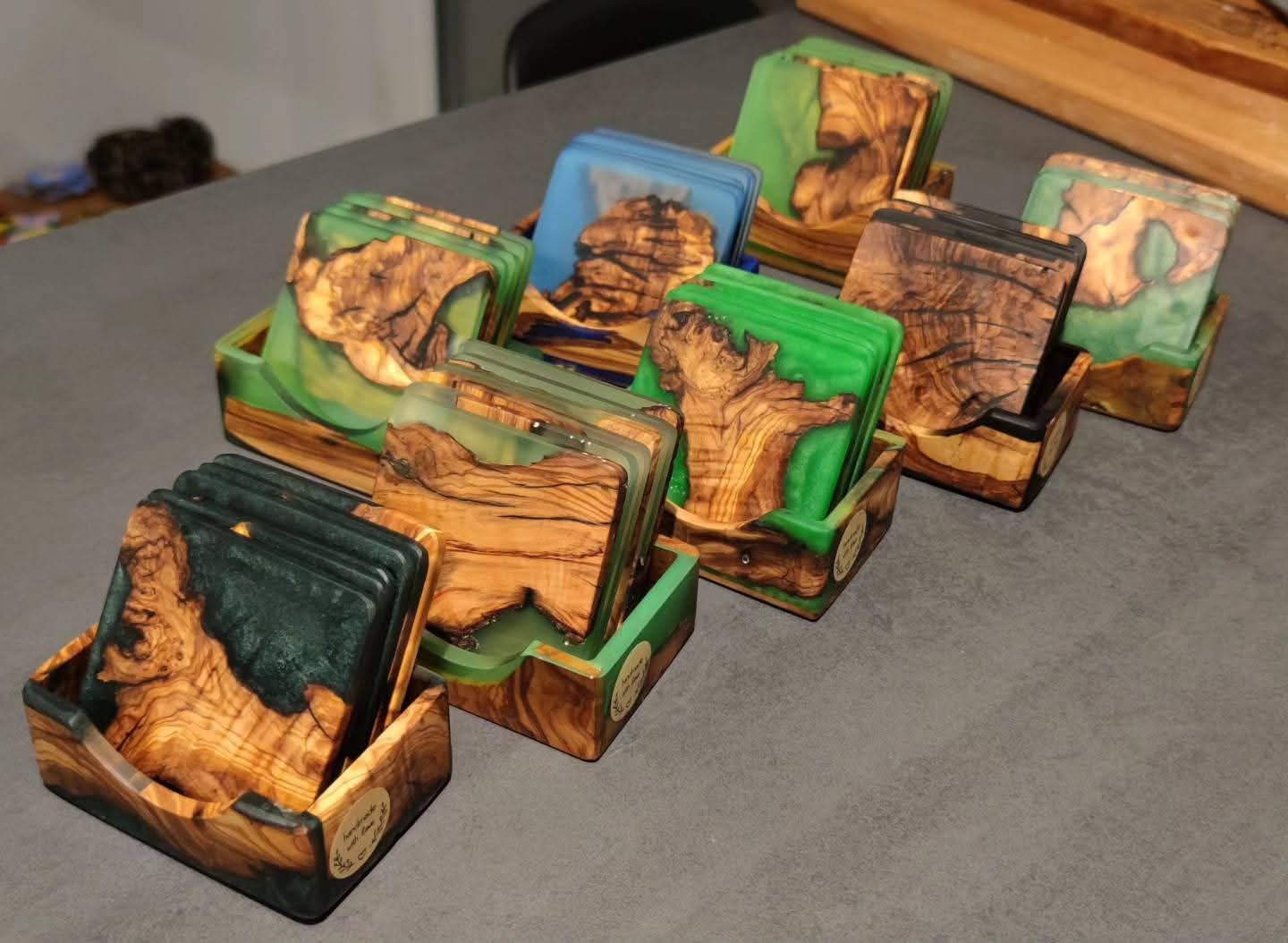 Wooden-Resin drink coaster pack